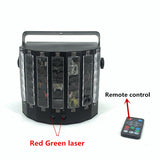 6 Lens DMX Red Green Blue RGB Beam rgb 16 Patterns Laser Scanner Light Home Party RGBW mini LED butteryfly with laser