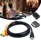 Male S-video to 3 RCA AV Audio Cable W/SCART to 3 RCA Phono Adapter 1080P HDMI-compatible to RCA Cables Connector Accessories