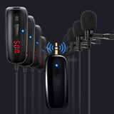 Lavalier Lapel Microphone,UHF Omnidirectional Recording Mic with Clip-On, Beltpack Transmitter for Interview Etc.