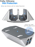 Vertical Laptop Stand with 2 Slots Adjustable Width Aluminum Space-Saving Vertical Desktop Notebook Holder