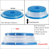 Ventilated Foldable Microwave Oven Cover Splash Proof Food Tray Cover Easy To Hold Handle Steam Hole Dishwasher Safe Without Bpa