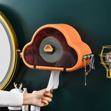Cloud Shape Toilet Paper Holder Paper Tissue Box Plastic Bathroom Dispenser Wall Mounted Roll Paper Storage Box Free Punching