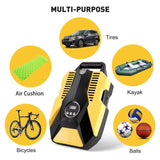 Digital Tire Inflator 12V DC 150 PSI Air Compressor Pump Auto Shut Off with Emergency LED Flasher for Car, Bicycle