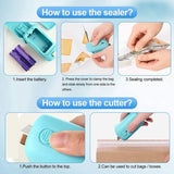 Bag Sealer Mini,2 In 1 Heat Sealer &amp; Cutter Portable Bag Sealer Machine Food Saver For Plastic Bags Storage Snack