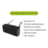 2022.Portable Bluetooth Speakers TWS Wireless Speaker Outdoor FM Sound Bar Surround Deep Bass Subwoofer Waterproof TWS Home