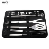 Stainless Steel BBQ Tools Set 3/5/7/9/16/18/20Pcs Barbecue Grilling Utensil for Outdoor Camping Cooking Tools Kit BBQ Utensils