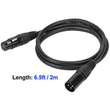 6.5Ft / 2M DMX Cable, 8PCS 3 Pin DMX Cables DMX Wires, DMX512 XLR Male to Female Stage Light Signal Cable