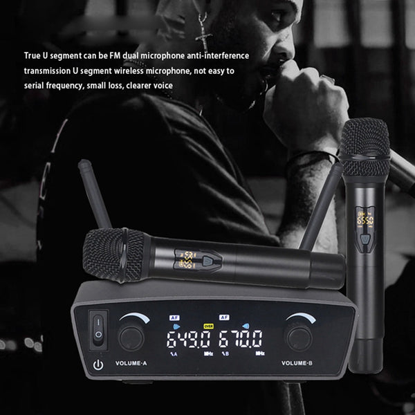 TW-300 UHF High-Fidelity Wireless One with Two Microphones One Key FM ...