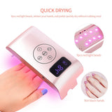 2-IN-1 Nail Drill Pen &amp; Mini Nail Dryer Portable Power Bank 35000RPM Manicure Nail Polisher Red Light Fast Drying LED Nail Lamp