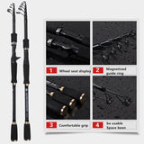 High Quality M Power Casting Rods 1.8m 2.1m 2.4m 2.7m 3.0m 3.3m 3.6m Telescopic Carbon Spinning Fishing Rod for Lure Fishing