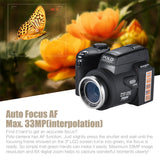 New christmas gift auto focus AF 33MP 1080P FHD 8X zoomable digital camera W/Standard+0.5X wide Angle+24X telephoto lens 3.0"LCD