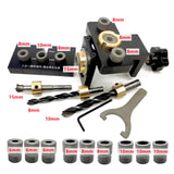 Upgraded 3 In 1 Doweling Jig Woodworking Adjustable 3-10mm Pocket Hole Jig,Alloy Drilling Guide Locator for Fast Splicing Board
