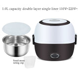 Mini Electric Rice Cooker Stainless Steel 2/3 Layers Steamer Portable Meal Thermal Heating Lunch Box Food Container Warmer
