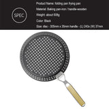 Outdoor Frying Pan Foldable Round Camping Iron Frying Pan for Picnic Barbecue Heat Resistant Steak Grilled Skillet
