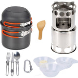 Outdoor Camping Cooking Kit  Aluminum Camping Cookware Set Water Kettle Pan Pot Travelling Hiking Picnic BBQ Tableware Equipment