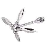4-Tine 0.7/1.5KG Stainless Steel Boat Folding Grapnel Anchor Docking Hardware For Marine Yacht