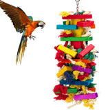 Colorful Parrot Toys Chew Natural Wooden Bird Toys Perch Hanging Chewing Swings Cage Pet Bird Toy Climbing Ladder Game Supplies
