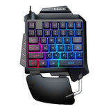 One Hand Mechanical Gaming Keyboard RGB Backlit Portable Mini 35KEY Gaming Keyboard Game Controller For PC For PS4 Xbox Gamer
