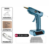 5400MAh DIY Cordless Hot Melt Glue Gun With 20/50/100pc Glue Sticks Copper Nozzle Rechargeable Hot Glue Gun Craft Repair Tool