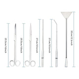 5pcs/set Aquarium Cleaning Tools Kit Tweezers Scissors For Live Plants Grass Stainless Steel Prune Tool Fish Aquatic Supplies