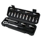 WISRETEC 2-20Nm 1/4 Inch 18PCS Dual Scable Torque Wrench Set Preset Torque Wrench Bits Set Adjustable Torque Wrench