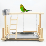Bird Toys Parrot Playstand Play Stand Cockatiel Playground Wood Perch Gym Playpen Ladder with Feeder Cups