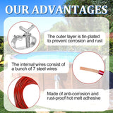 Swimming Pool Cover Winch Cable Kit 100Ft&amp;130 Ft Pool Cover Cable Pool Cover Winch for Above Ground Swimming Pool Covers