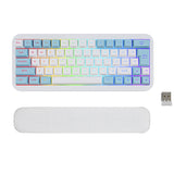 Rechargeable 2.4G Wireless Keyboard Mini Gaming RGB Backlit Keyboard with Wrist Support for Home Office Laptop PC Gamer