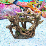 Small Aquarium Fish Tank Landscape Pavilion Tree Decoration Accessory Mountain Cave