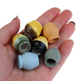 1/2/5/6pcs/lot Cute Vintage Porcelain Flowerpot Vase Jar 1:12 Scale Handcrafted Doll House Miniature Dollhouse Accessories