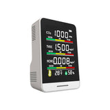 USB Rechargeable Air Quality Tester Monitoring CO2 / TVOC /HCHO / Temperature/Humidity Intelligent Alarm Thermometer Hygrometer