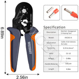 HSC8 6-4A/6-6 Crimping Pliers &amp; Terminals Set Tube Bootlace VE&amp;TE Terminals Hand Tools Electrician Crimper 0.06-10mm2 28-7AWG