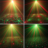 ESHINY R&amp;G Laser Stars/4 Patterns Projector DJ Christmas Light Dance Disco New Years Bar Family Party Stage Effect Lights Z8N6