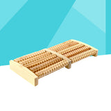 Wooden 5 Rows Foot Massage Roller Comfortable Wood Massage Wheels for Office Worker Driver Old People (Rectangular)