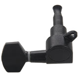 2set Guitar Sealed Small Peg Tuning Pegs Tuners Machine Heads for Acoustic Electric Guitar Guitar Parts( Black 6R6L)