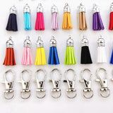 70 Pcs/Set Key Fob Hardware Set 20 Colors Leather Keychain Tassel Key Chain Pendant Making Accessories Wristlet Supplies
