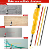 3PCS Mechanical Carpenter's Pencil Deep Hole Mechanical Pencil Marker With Built In Sharpener