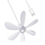 6 Leaves 5V USB Ceiling Fan Camping Tent Fans Air Cooler Multifunctional Fly Repellent for Outdoor Dormitory Home Bed