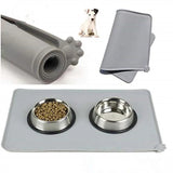 Waterproof Pet Mat For Dog Cat Solid Color Silicone Pet Food Pad Pet Bowl Drinking Mat Dog Feeding Mat Placemat Easy Washing