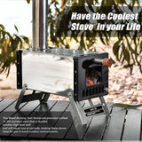 Outdoor Tent Wood Stove with Chimney Pipes Portable Camping Wood Burning Stove Outdoor Tent Furnace for Camping Heating Cooking