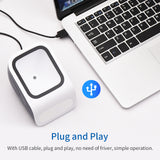 1D 2D QR Desktop Barcode Scanner Platform Hands-free USB Wired Bar Code Reader Scanner Plug&amp;Play Large Scanning Window