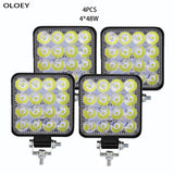 LED Work Light Car Fog Light 48W LED Headlight Front Spotlight 12V Car LED Searchlight For Truck SUV Engineering Work Vehicle