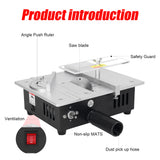 Tablesaw Electric Desktop Saws Small Household DIY Cutting Tool Woodworking Machine with 50mm Sanding Wheel and 10pcs Sandpapers
