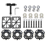 Double-Warped Skateboard Bracket Flash Wheel White Paint Bridge Set Bracket Skateboard Bridge PU Wheel Bracket