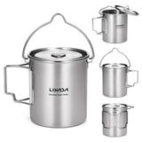 750ML Camping Pot Set Stainless Steel Cooking Kettle Portable Camping Pot Set Outdoor Camping Cookware Backpacking Pot Picnic