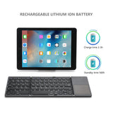 Jelly comb Foldable Mini Bluetooth Keyboard Portable Wireless Keyboard Rechargeable with Touch Pad for PC Tablet Notebook iPad