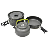 2021New Ultralight Camping Pot Frypan Kettle Cookware Utensils Outdoor Tableware Set Hiking Picnic  Tableware Pot Pan 2-3Persons