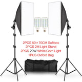 Photography 50x70CM Softbox Lighting Kits Professional Light System With E27 Photographic Bulbs Photo Studio Equipment
