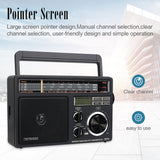 TR618 AM FM SW Portable Analog Radio with Digital MP3 Player Loud Volume Big Speaker Ideal for Home and Elder