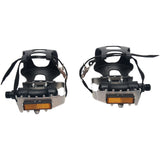 1pair Self Lock Harness Adjustable Strap Professional Non Slip Cycling Spin Bike Pedal With Toe Clip Fixed Gear Indoor Exercise